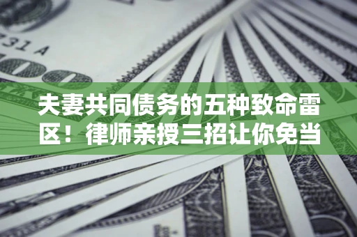 济南夫妻共同债务的五种致命雷区！律师亲授三招让你免当替罪羊